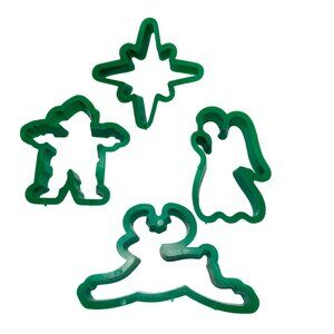 Cookie Cutters Angel Star Bear & Sleigh Vintage Green Set of 4